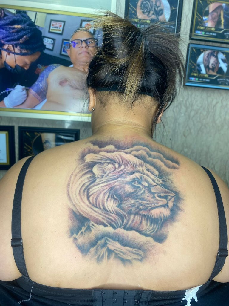 Lion Back Tattoo