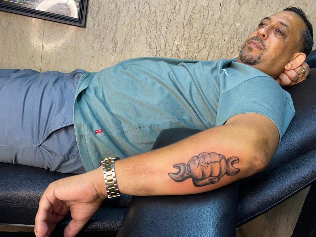 Custom Name & Wrench Tattoo